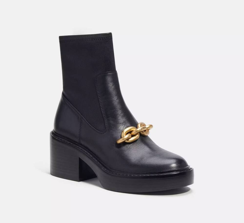 NEW COACH women's kenna leather bootie in black